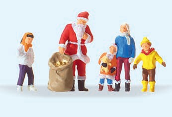 Preiser 29098 HO Santa w/Sack & 4 Children