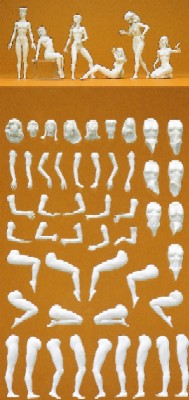 Preiser 58001 1/24 Unpainted Nude Female Figures (6) (Kit)