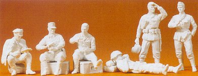 Preiser 64000 1/35 Unpainted German Reich Infantry Resting 1939-45 (6) (Kit)