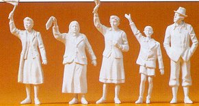 Preiser 64002 1/35 Unpainted Civilians Waving (5) (Kit)