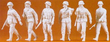 Preiser 64004 1/35 Unpainted German Reich Infantry Advancing (6) (Kit)