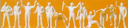 Preiser 67000 1/48 Unpainted Modern German Armed Forces Pilots & Ground Crew (12) (Kit)