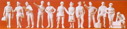 Preiser 67003 1/48 Unpainted USAAF Pilots & Ground Crew 1942-45 (12) (Kit)