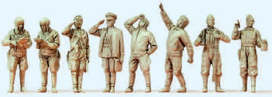 Preiser 72543 1/72 Unpainted Russian Pilots & Ground Crew Standing (8) (Kit)