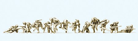 Preiser 72547 1/72 Unpainted US Infantry D-Day 1944 (12) (Kit)