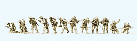 Preiser 72548 1/72 Unpainted US Airborne Troops D-Day 1944 (12) (Kit)