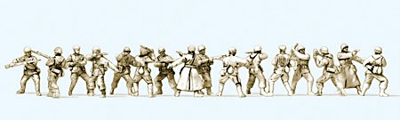 Preiser 72552 1/72 Unpainted Russian & German Reich Soldiers close Combat Winter Dress 1943-45 (16) (Kit)