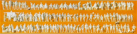 Preiser 79006 N Unpainted Pedestrians Standing & Sitting (125) (Kit)
