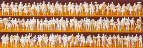 Preiser 79008 N Unpainted Passengers Standing & Sitting (120) (Kit)