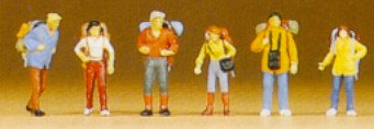 Preiser 79027 N Travelers w/Backpacks (6)