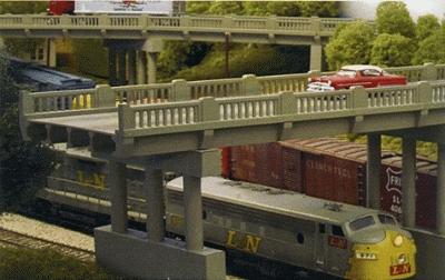Rix Products 101 HO Scale Vintage Highway Overpass -- Kit - Scale 50'  15.2m