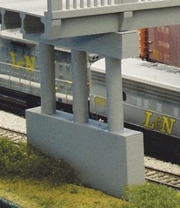 Rix Products 150 N Scale Overpass Parts -- Modern Highway Pier