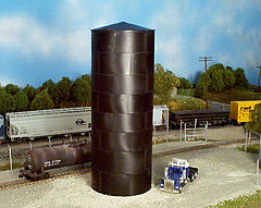 Rix Products 505 HO Scale Peaked Top Water/Oil Tank -- Kit - Scale Height 60'  18.3m