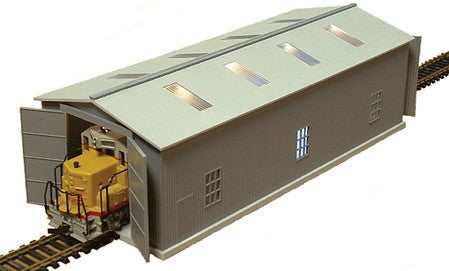Railtown Models 2912 HO Scale Run-Through Locomotive Maintenance Shed w/Lights & Welding Effects -- Kit - 9-1/4 x 3-3/4 x 3" 23.5 x 9.5 x 7.6cm, 12V AC or DC