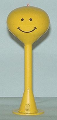 Railtown Models 3903L N Scale Spherical Water Tower w/Flashing Red Light -- Yellow w/Smiley Face