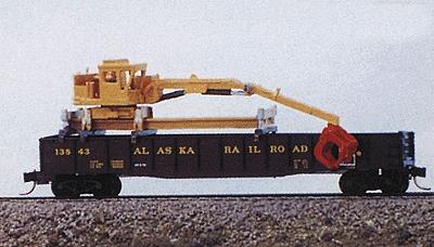 Railway Express Miniatures 2081 N Scale MOW Vehicles -- MOW Gondola Crane