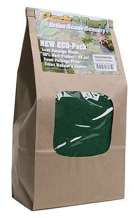 Scenic Express 803E All Scale Flock & Turf Ground Cover ECO Pack Bag - 48oz 1.4L -- Fine - Spruce Green