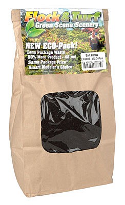 Scenic Express 888E All Scale Flock & Turf Ground Cover ECO Pack Bag -- Dark Humus Blend 48oz 1.4l