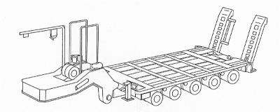 Trident Miniatures 81002 HO Scale Military - US/NATO - Trailer (Resin & Metal Kit) -- M1000 5-Axle Heavy-Duty Flatbed