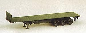 Trident Miniatures 90068 HO Scale Military - US/NATO (Modern) - Trailers -- M872 3-Axle 34-Ton Flatbed without Tractor (green)