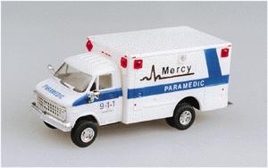Trident Miniatures 90130 HO Scale Emergency - Private Ambulances -- Mercy Paramedic (On Chevrolet Van Cab)