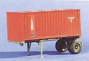 Trident Miniatures 90181 HO Scale Military - US/NATO (Modern) - Trailers -- MILVAN 20' Single-Axle Container Chassis w/20' Box Container