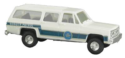 Trident Miniatures 90193 HO Scale Chevrolet Suburban - Emergency - Police Vehicles -- United States Department of Homeland Security - Border Patrol (white, blue)