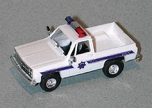 Trident Miniatures 90194 HO Scale Chevrolet Pick-Up - Emergency - Police Vehicles -- Arizona Highway Patrol (white, Blue Stripe)
