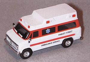 Trident Miniatures 90196 HO Scale Chevrolet Vans - Emergency - Private Ambulances -- Harley Street Ambulance Service, Ltd. (London)