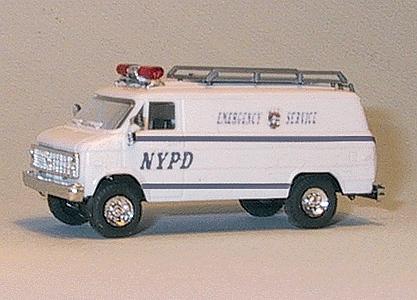 Trident Miniatures 90240 HO Scale Emergency - Police Vehicles - Chevrolet Van -- New York Police Department (NYPD) Emergency Service