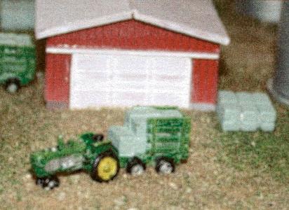 The N Scale Architect 30001 Z Scale Nansen Street Models - Division of N Scale Architect -- Farm Detail Set (Tractor, Wagon, & 2 Hay Bales)