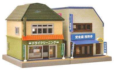 TomyTec 256250 N Scale Same Day Dry Cleaner/In-Town Restaurant -- Kit