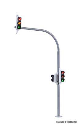 Viessmann 5094 HO Scale Arc-Mast LED Traffic LED Light with Pedestrian Signal -- Includes Control Circuit pkg(2)