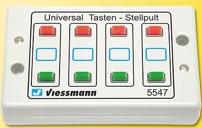 Viessmann 5547 All Scale Universal Pushbutton Panel w/Momentary Switches for Solenoid Signal/Accessory -- Controls 4 Turnouts or 2-Aspect Signals