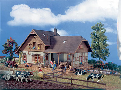 Vollmer 43744 HO Scale Farmhouse w/Shed -- 8-3/8 x 5 x 4-7/8" 21 x 12.5 x 12cm