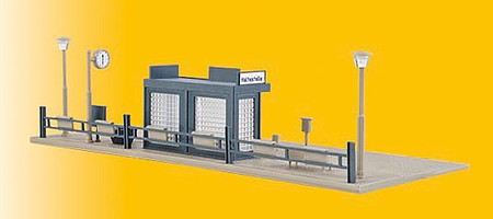 Vollmer 45154 HO Scale Bus Stop w/LED Lights -- Kit - 7-1/2 x 3-1/8 x 2" 19 x 8 x 5cm