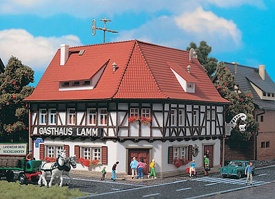 Vollmer 47645 N Scale Lamm Gasthaus Restaurant -- 3-3/4 x 3-3/4 x 3-3/8" 9.5 x 9.5 x 8.4cm