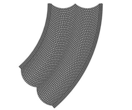 Vollmer 48245 HO Scale Weathered Cobblestone Street 45 Degree Curve -- 4-3/4" 12 cm Radius, 7-7/8 x 7-7/8" 20 x 20cm