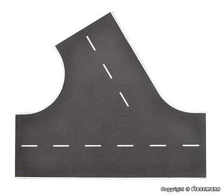 Vollmer 48264 HO Scale Weathered Asphalt Street 60-Degree Intersection - Stone Art -- 8-11/16 x 7-11/16" 22 x 19.5cm