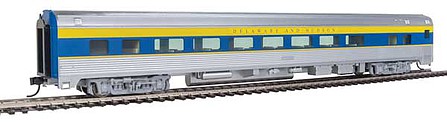 Walthers Mainline 30014 HO Scale 85' Budd Large-Window Coach - Ready to Run -- Delaware & Hudson (silver, blue, yellow)
