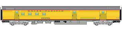 Walthers Mainline 30308 HO Scale 85' Budd Baggage-Railway Post Office - Ready To Run -- Union Pacific(R) (Armour Yellow, gray)