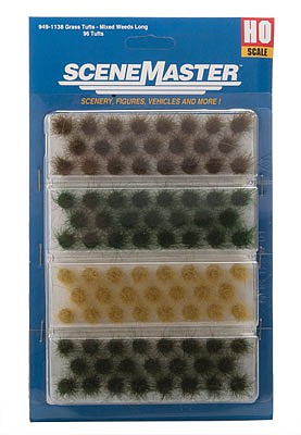 Walthers Scenemaster 949-1138 HO Scale Tall Mixed Weed Tufts 1/2"  1.2cm Tall -- pkg(92)