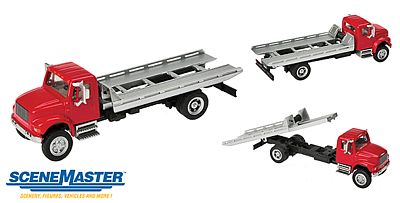 Walthers Scenemaster 11591 HO Scale International(R) 4900 Roll-On/Roll-Off Flatbed - Assembled -- Red