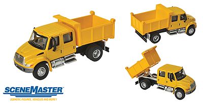 Walthers Scenemaster 11632 HO Scale International(R) 4300 Crew Cab Dump Truck - Assembled -- Yellow