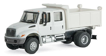 Walthers Scenemaster 11634 HO Scale International(R) 4300 Crew Cab Dump Truck - Assembled -- White w/Railroad Maintenance-of-Way Logo Decals