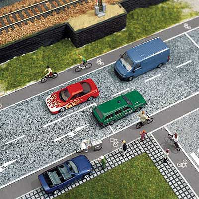 Walthers Scenemaster 1256 HO Scale Flexible Self-Adhesive Paved Roadway -- 39-3/8 x 9/16" 1m x 14.5mm (gray, Bicycle Symbol)