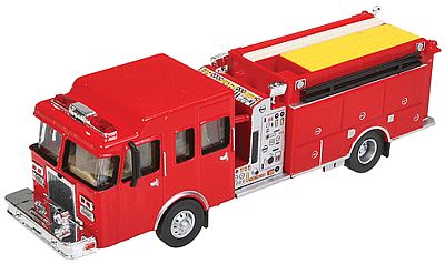 Walthers Scenemaster 13800 HO Scale Heavy-Duty Fire Engine - Assembled -- Red