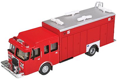 Walthers Scenemaster 13802 HO Scale Hazardous Materials Fire Truck - Assembled -- Red