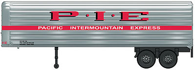 Walthers Scenemaster 2411 HO Scale 35' Fluted-Side Trailer 2-Pack - Assembled -- Pacific Intermountain Express (silver, red, white)