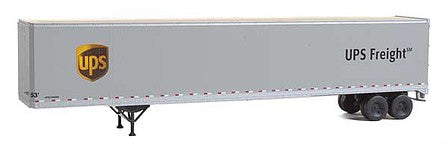 Walthers Scenemaster 2460 HO Scale 53' Stoughton Trailer 2-Pack - Assembled -- United Parcel Service Freight (Modern Shield Logo; gray, brown, yellow)